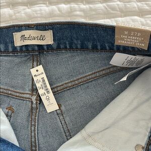 NWT Madewell Perfect Vintage High Rise Straight Jean